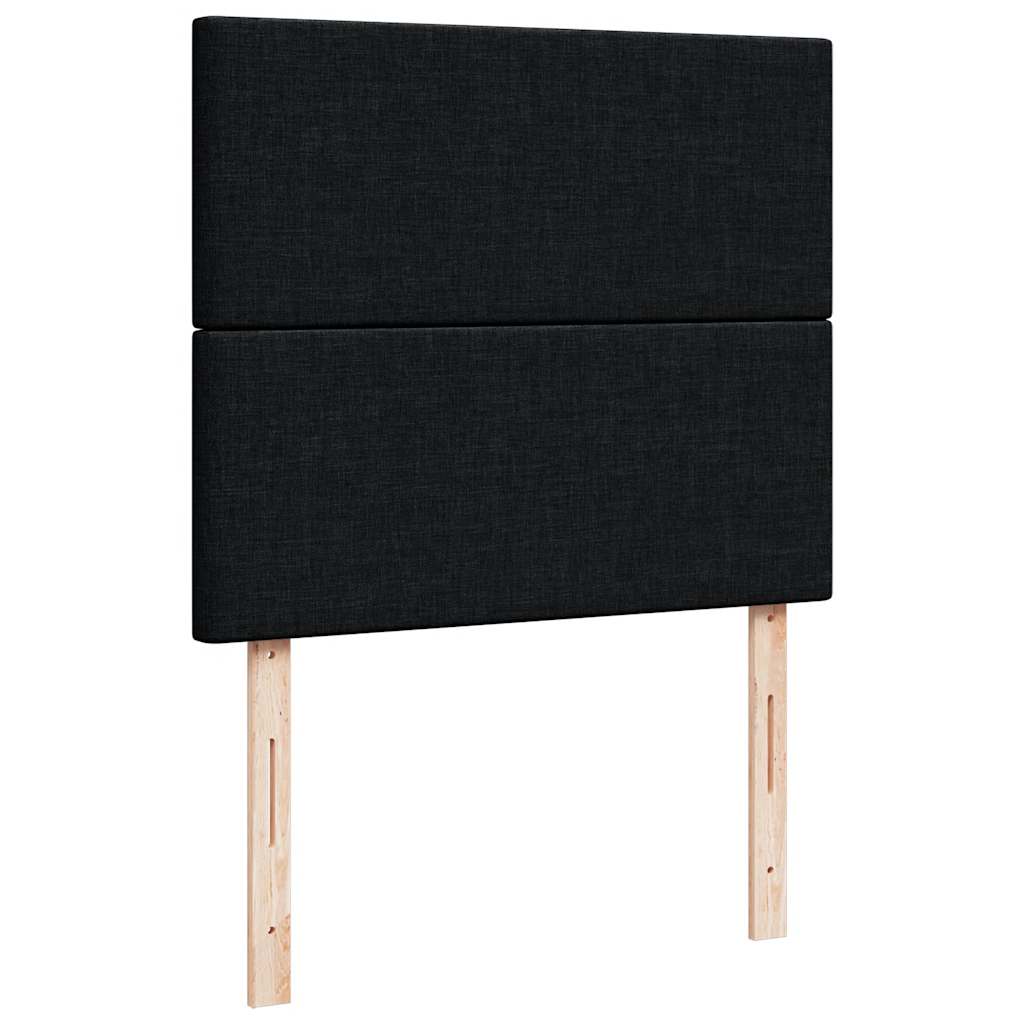 Sommier à lattes de lit avec matelas noir 120x190 cm tissu - XIOS