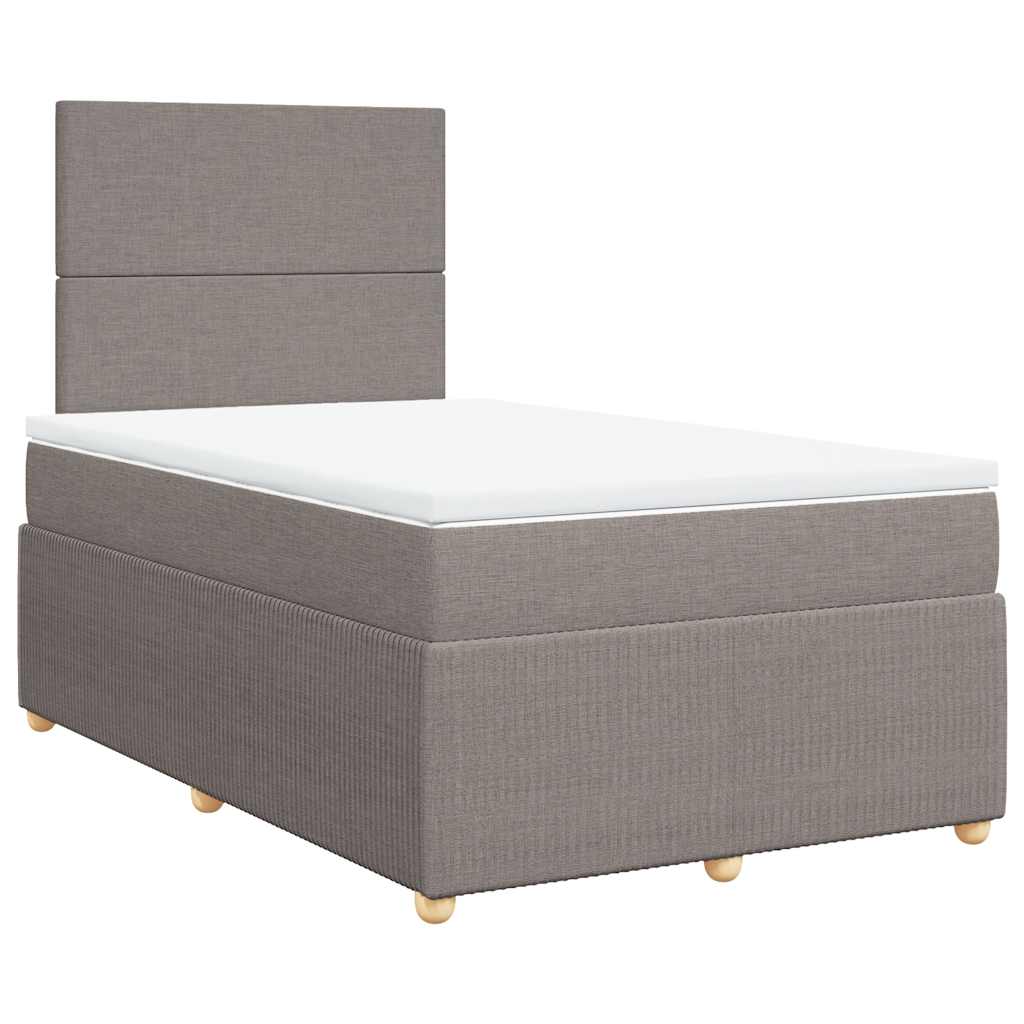 Sommier à lattes de lit avec matelas taupe 120x190 cm tissu - XIOS
