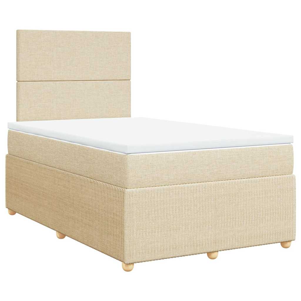 Sommier à lattes de lit avec matelas crème 120x190 cm tissu - XIOS