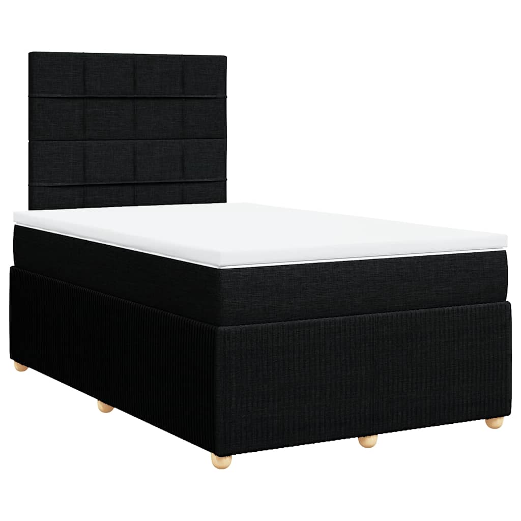 Sommier à lattes de lit avec matelas noir 120x190 cm tissu - XIOS