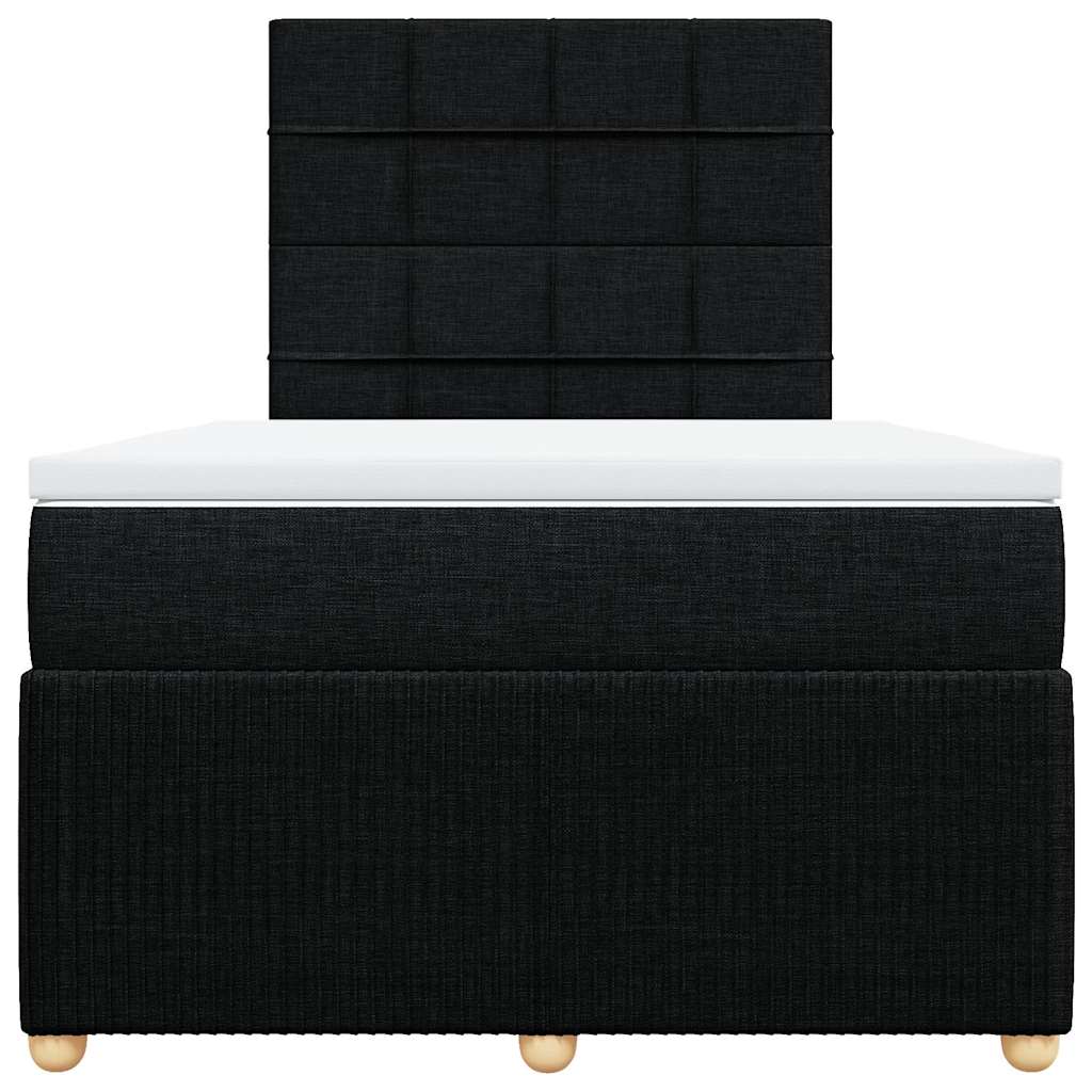Sommier à lattes de lit avec matelas noir 120x190 cm tissu - XIOS