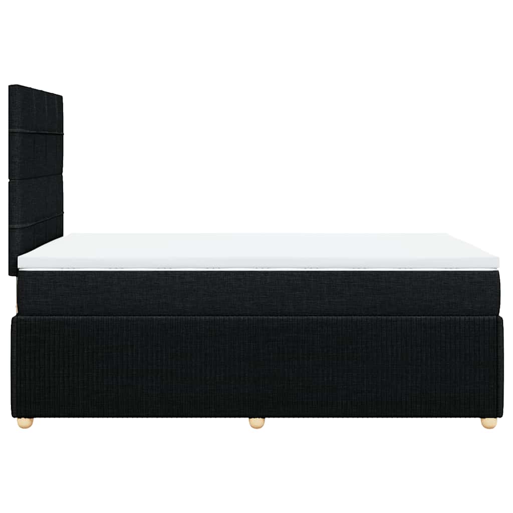 Sommier à lattes de lit avec matelas noir 120x190 cm tissu - XIOS