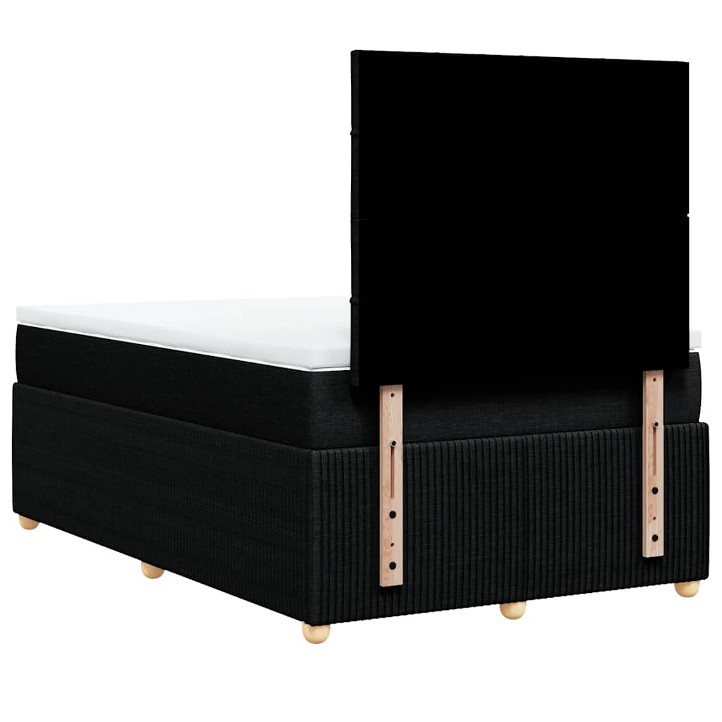 Sommier à lattes de lit avec matelas noir 120x190 cm tissu - XIOS