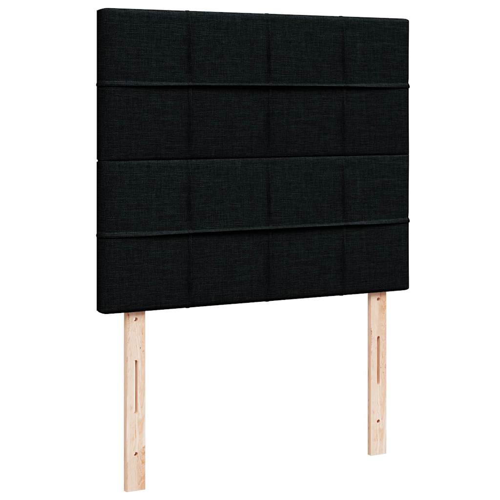 Sommier à lattes de lit avec matelas noir 120x190 cm tissu - XIOS