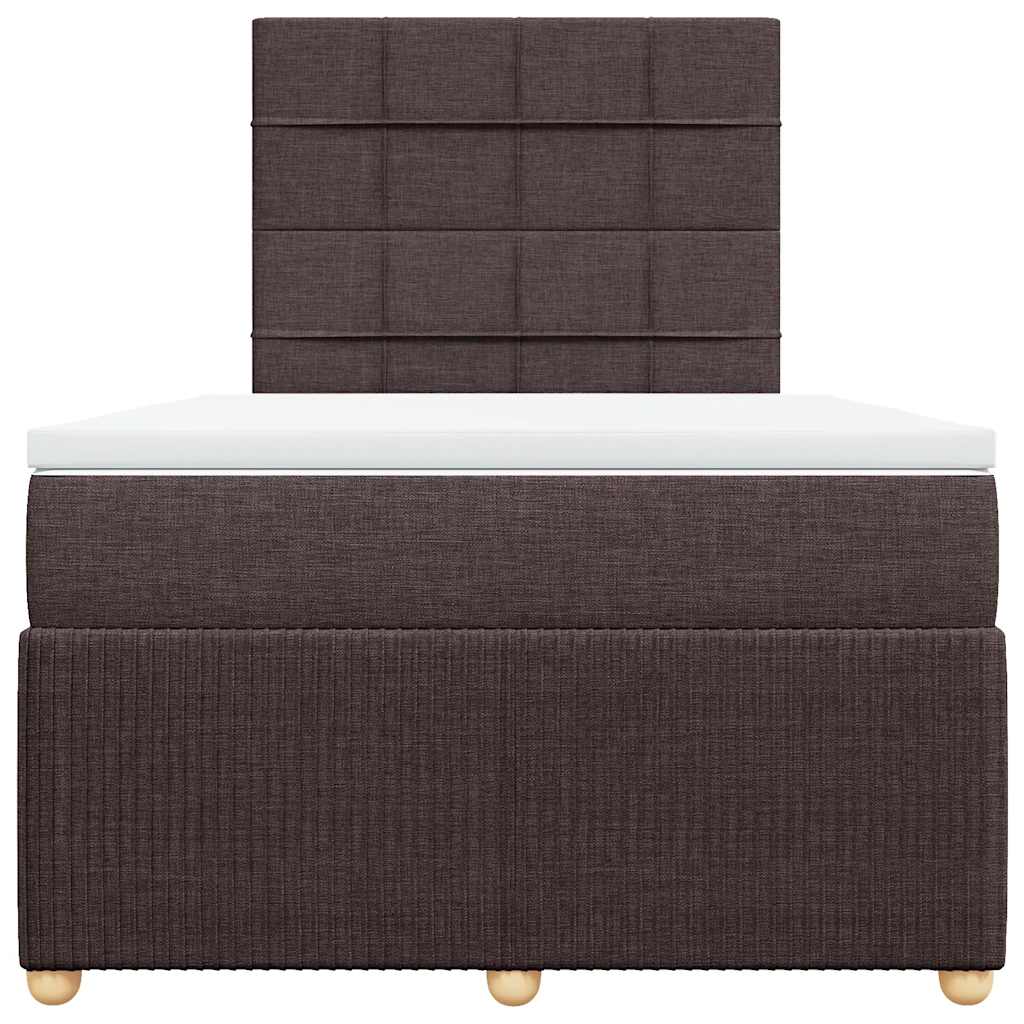 Sommier à lattes de lit et matelas marron foncé 120x190cm tissu - XIOS