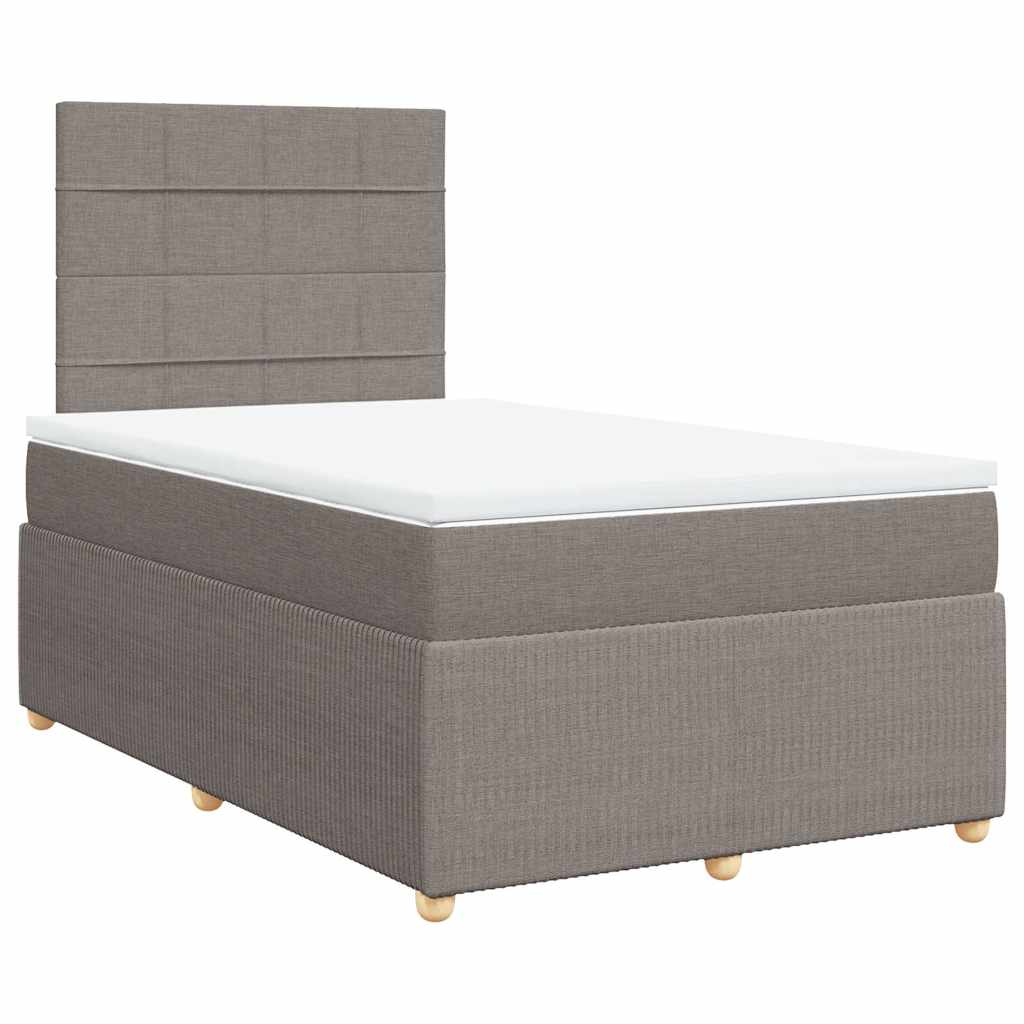 Sommier à lattes de lit avec matelas taupe 120x190 cm tissu - XIOS