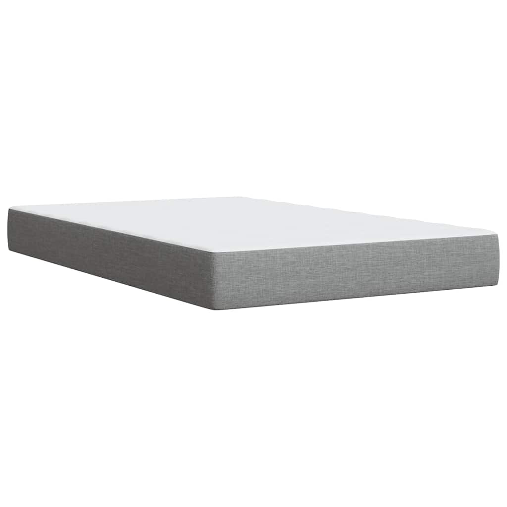 Sommier à lattes de lit et matelas gris clair 120x190 cm tissu - XIOS