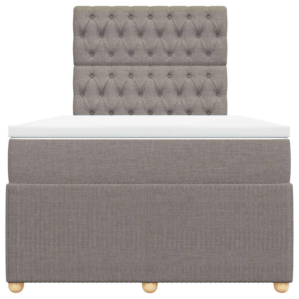 Sommier à lattes de lit avec matelas taupe 120x190 cm tissu - XIOS