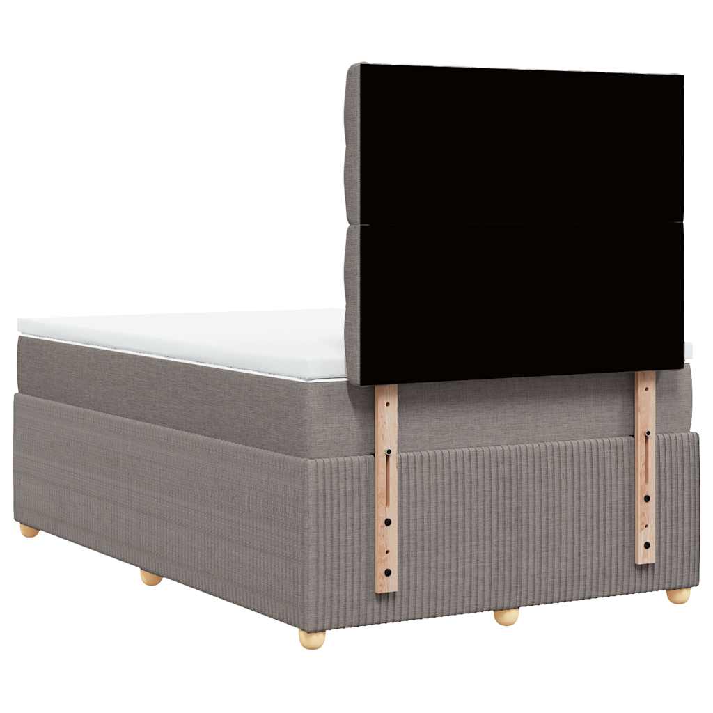Sommier à lattes de lit avec matelas taupe 120x190 cm tissu - XIOS