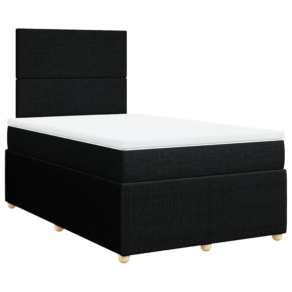 Sommier à lattes de lit avec matelas Noir 120x200 cm Tissu - XIOS
