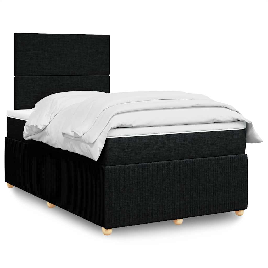 Sommier à lattes de lit avec matelas Noir 120x200 cm Tissu - XIOS