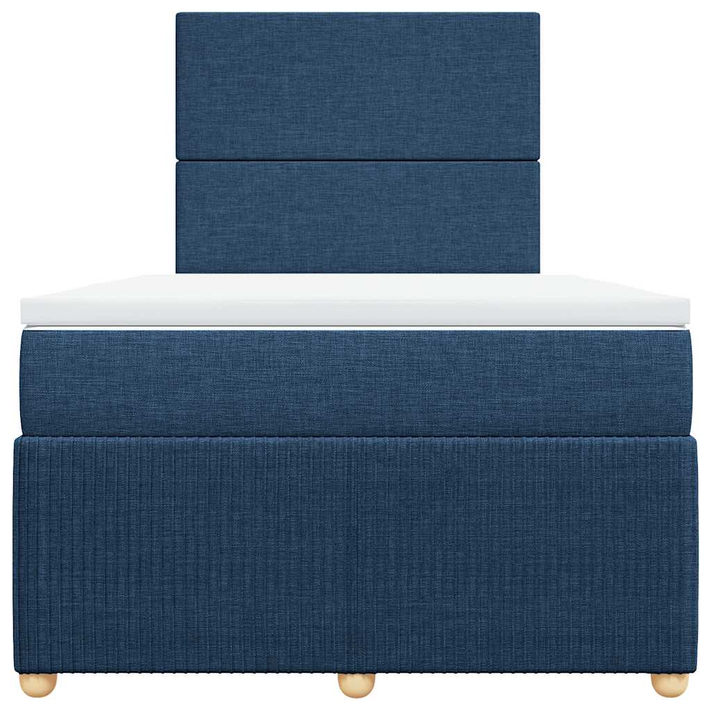 Sommier à lattes de lit avec matelas Bleu 120x200 cm Tissu - XIOS