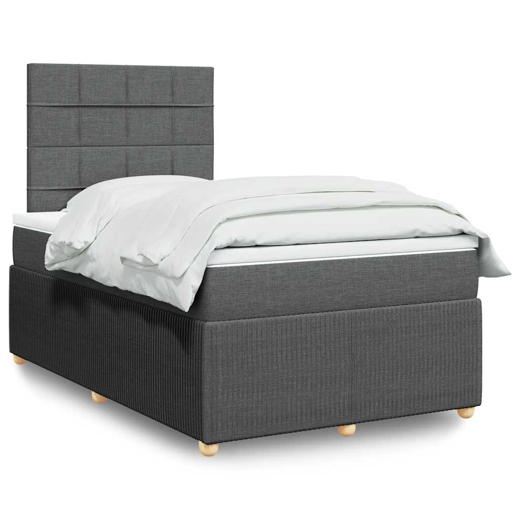 Sommier à lattes de lit avec matelas Gris foncé 120x200cm Tissu - XIOS