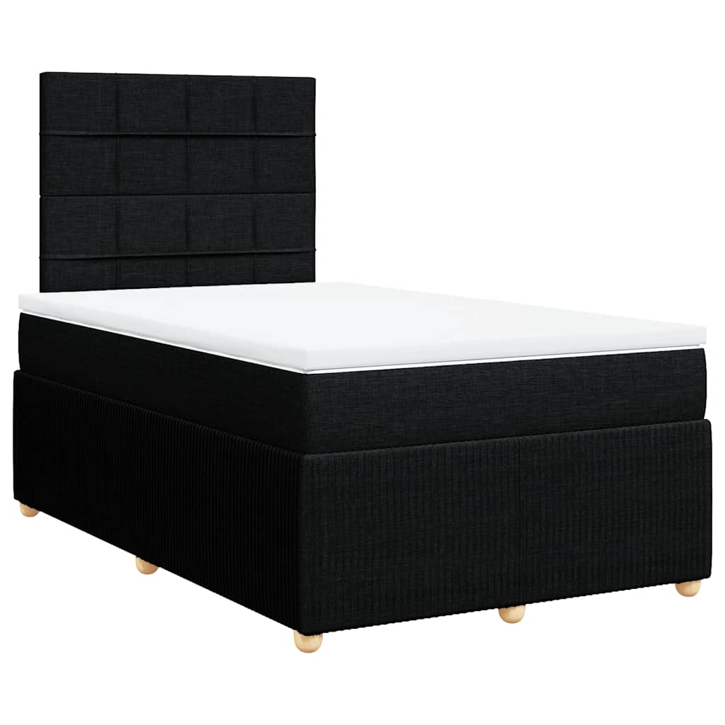 Sommier à lattes de lit avec matelas Noir 120x200 cm Tissu - XIOS