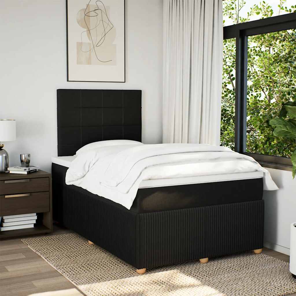 Sommier à lattes de lit avec matelas Noir 120x200 cm Tissu - XIOS