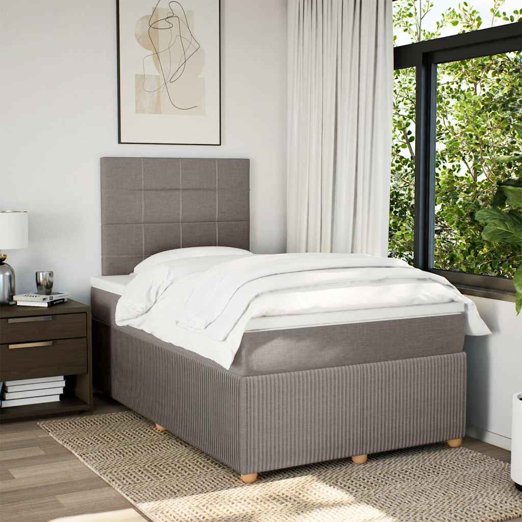 Sommier à lattes de lit avec matelas Taupe 120x200 cm Tissu - XIOS