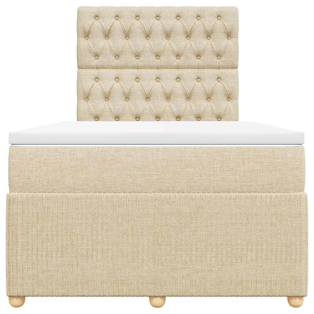 Sommier à lattes de lit avec matelas Crème 120x200 cm Tissu - XIOS