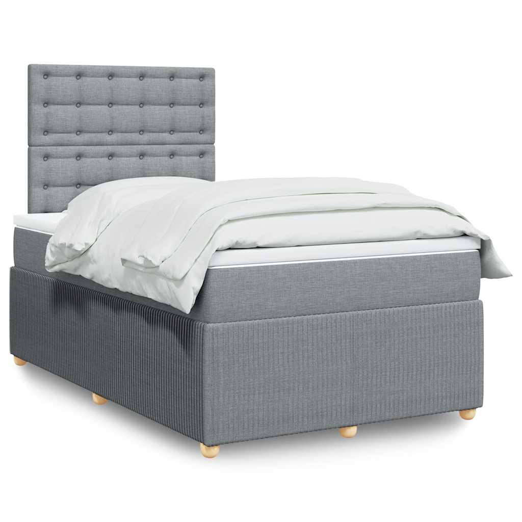 Sommier à lattes de lit avec matelas Gris clair 120x200cm Tissu - XIOS