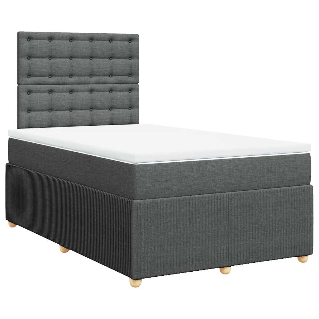 Sommier à lattes de lit avec matelas Gris foncé 120x200cm Tissu - XIOS