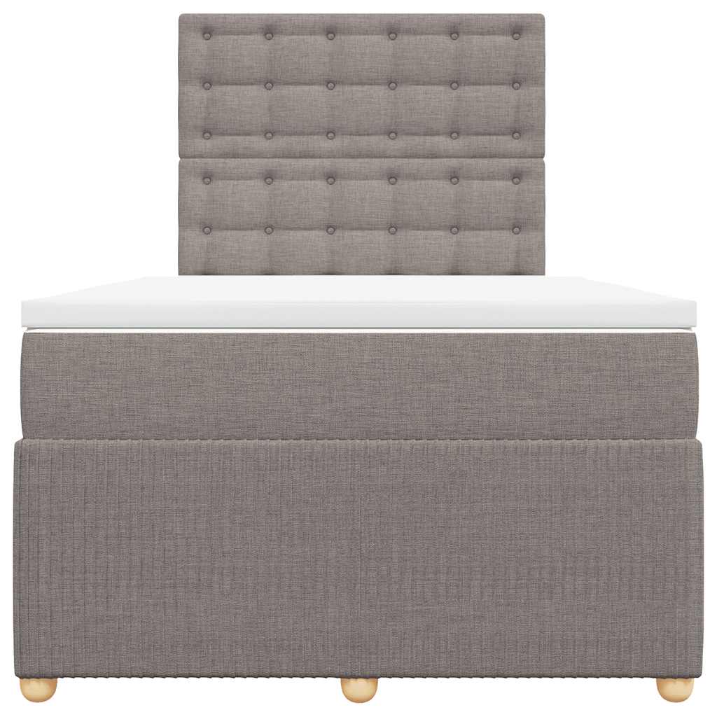 Sommier à lattes de lit avec matelas Taupe 120x200 cm Tissu - XIOS