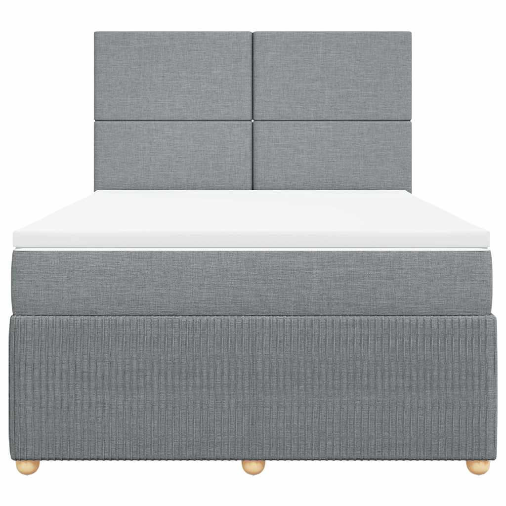 Sommier à lattes de lit avec matelas Gris clair 140x190cm Tissu - XIOS