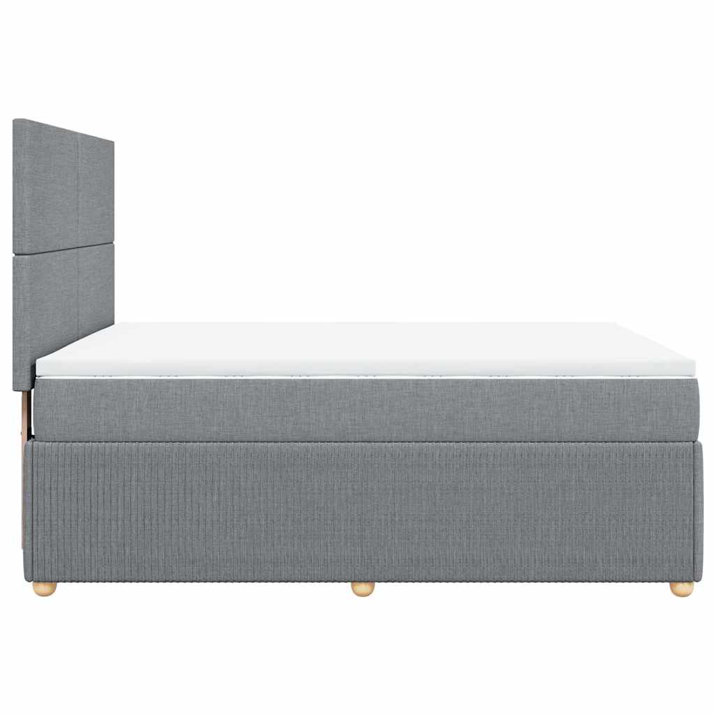 Sommier à lattes de lit avec matelas Gris clair 140x190cm Tissu - XIOS