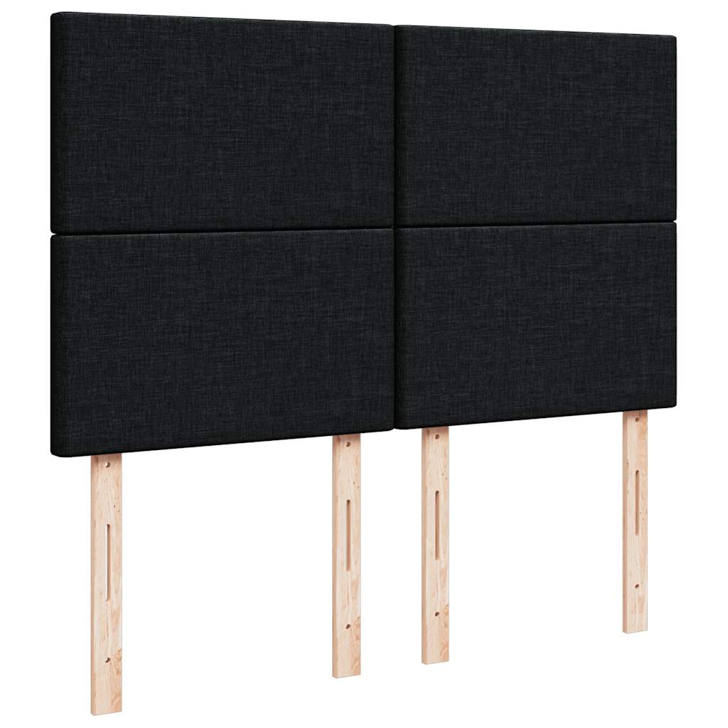 Sommier à lattes de lit avec matelas Noir 140x190 cm Tissu - XIOS