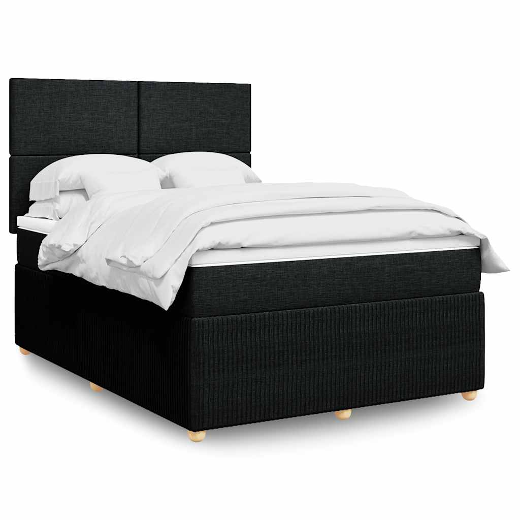Sommier à lattes de lit avec matelas Noir 140x190 cm Tissu - XIOS