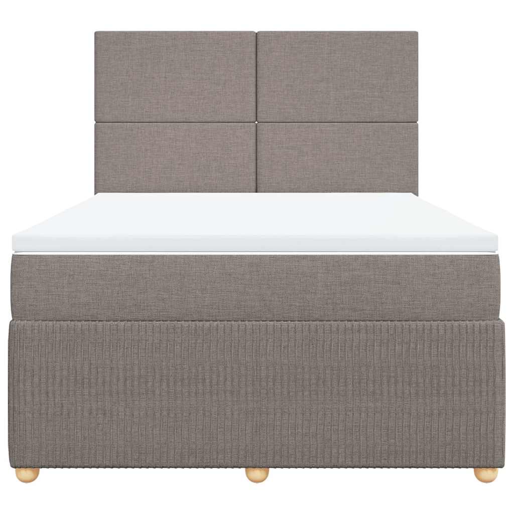 Sommier à lattes de lit avec matelas Taupe 140x190 cm Tissu - XIOS