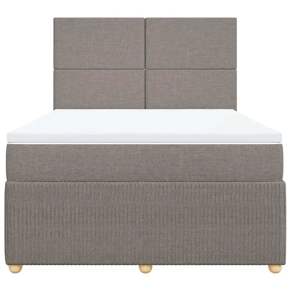 Sommier à lattes de lit avec matelas Taupe 140x190 cm Tissu - XIOS