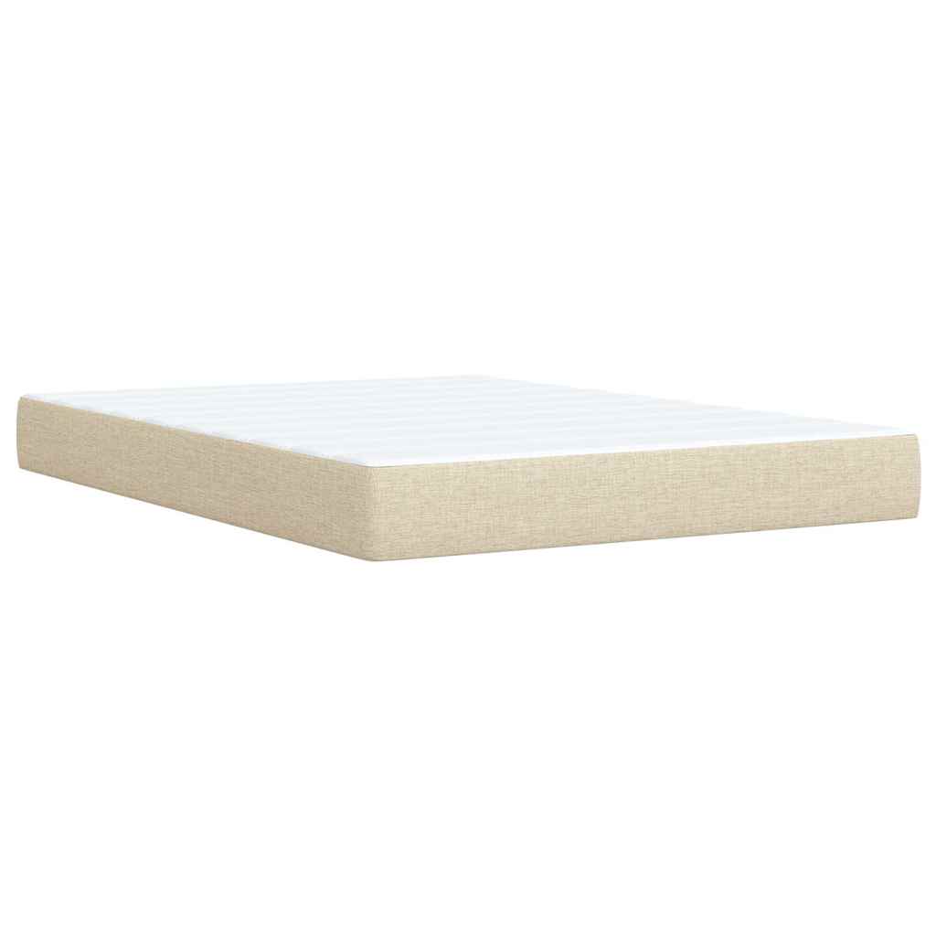 Sommier à lattes de lit avec matelas Crème 140x190 cm Tissu - XIOS