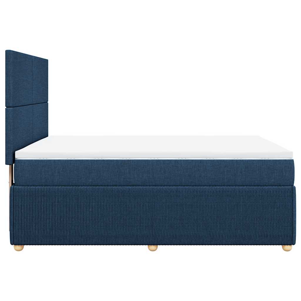 Sommier à lattes de lit avec matelas Bleu 140x190 cm Tissu - XIOS