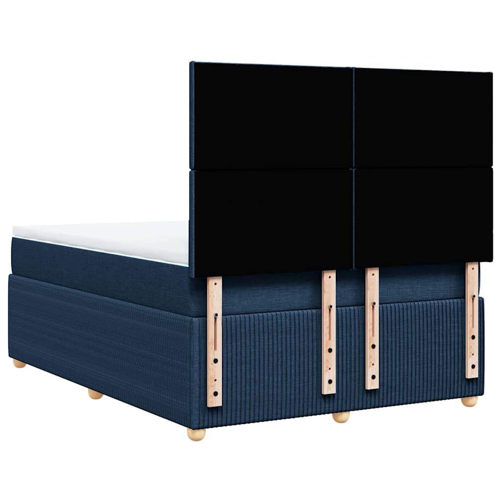 Sommier à lattes de lit avec matelas Bleu 140x190 cm Tissu - XIOS