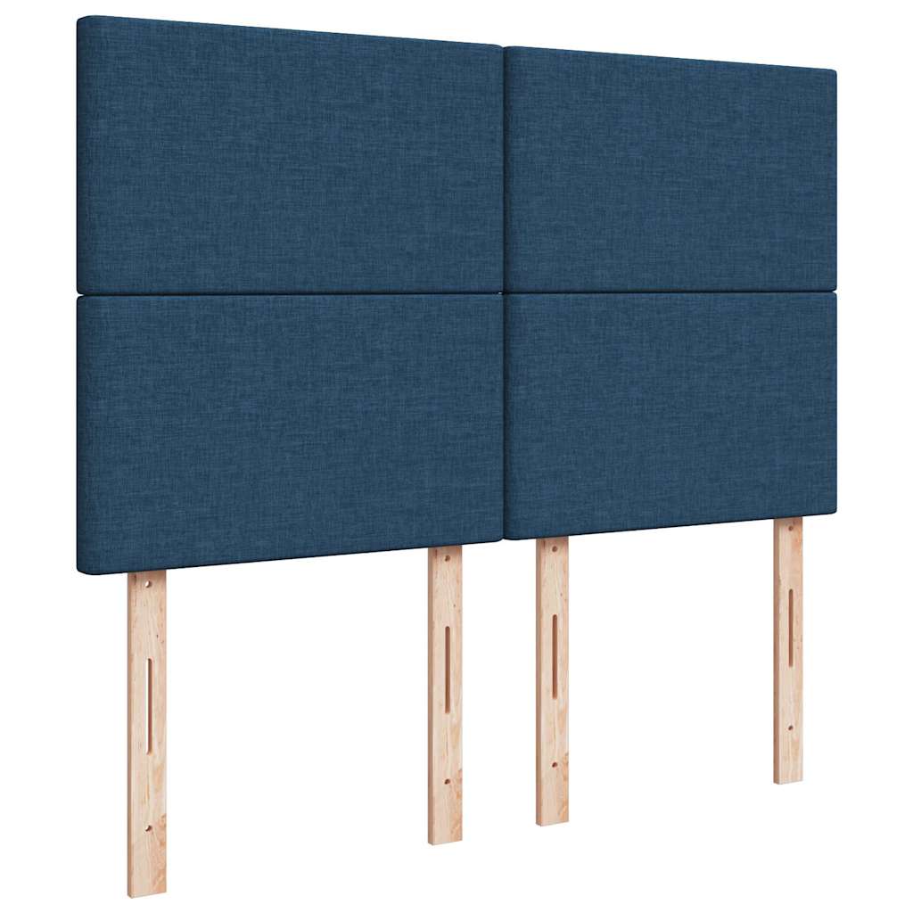 Sommier à lattes de lit avec matelas Bleu 140x190 cm Tissu - XIOS