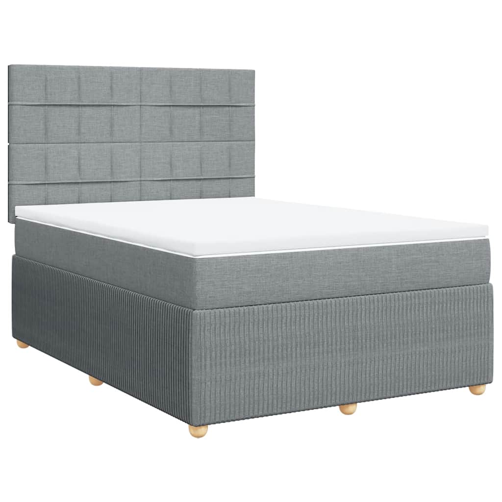 Sommier à lattes de lit avec matelas Gris clair 140x190cm Tissu - XIOS