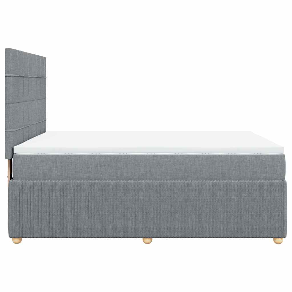 Sommier à lattes de lit avec matelas Gris clair 140x190cm Tissu - XIOS