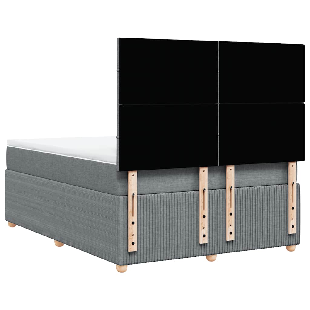 Sommier à lattes de lit avec matelas Gris clair 140x190cm Tissu - XIOS