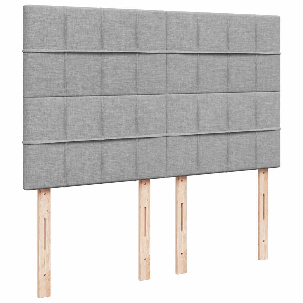 Sommier à lattes de lit avec matelas Gris clair 140x190cm Tissu - XIOS