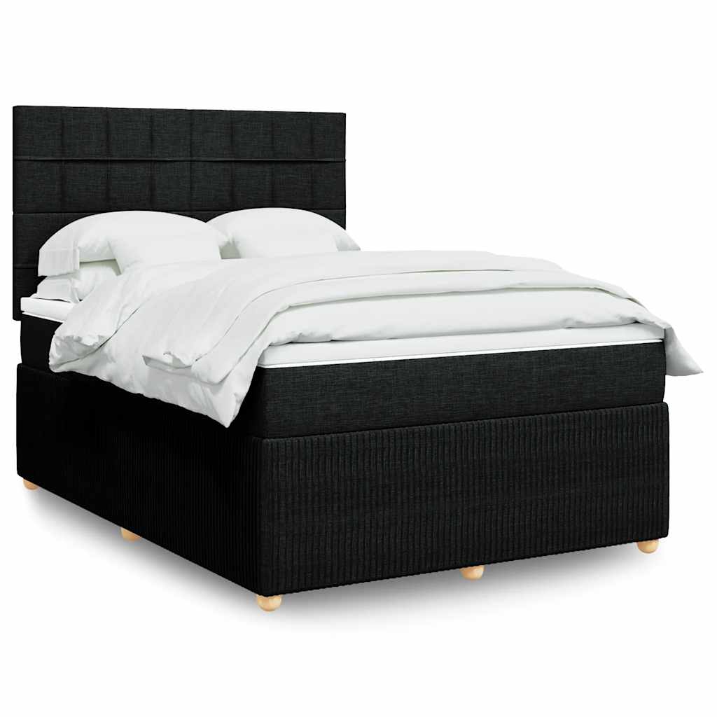 Sommier à lattes de lit avec matelas Noir 140x190 cm Tissu - XIOS