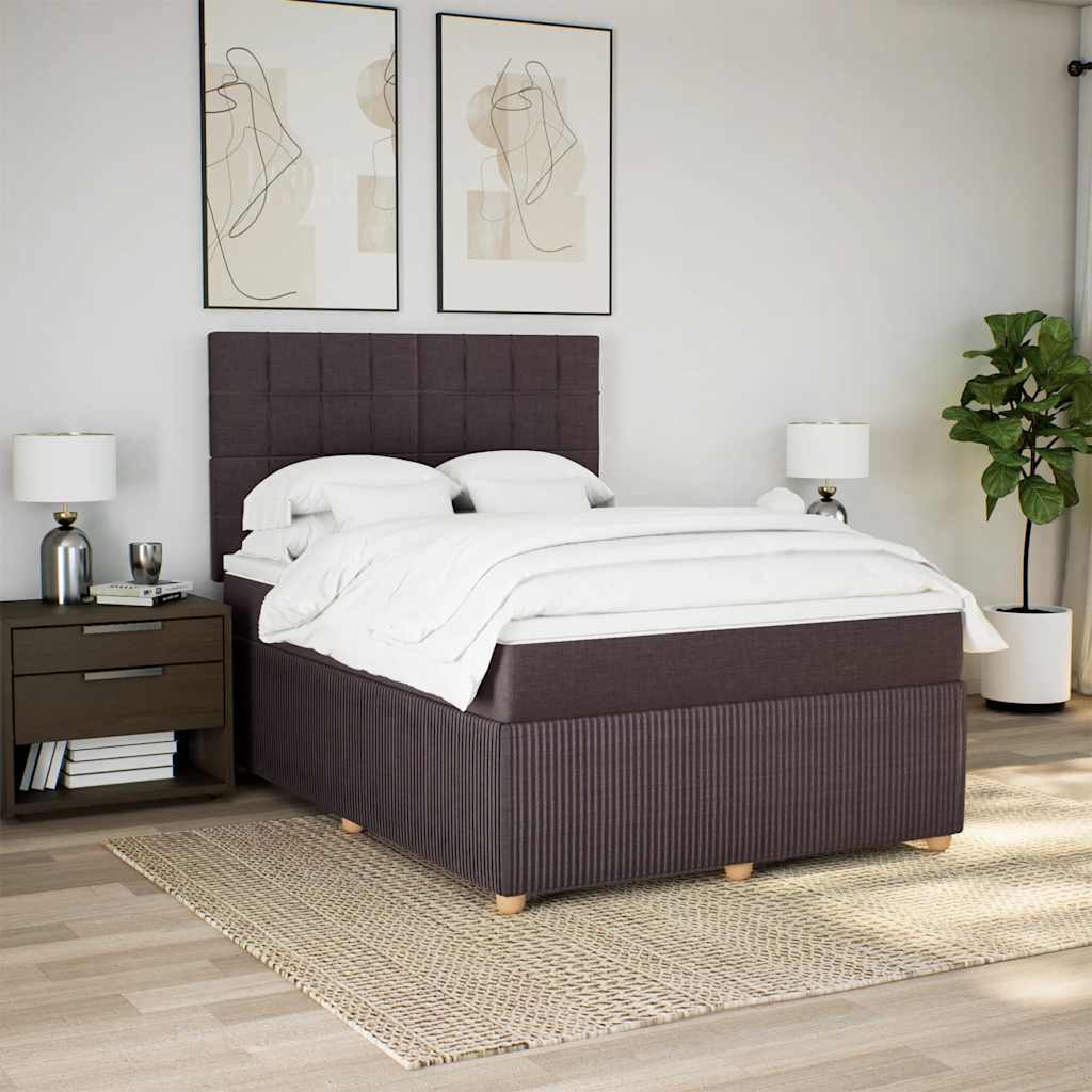 Sommier à lattes de lit avec matelas Marron foncé 140x190 cm - XIOS