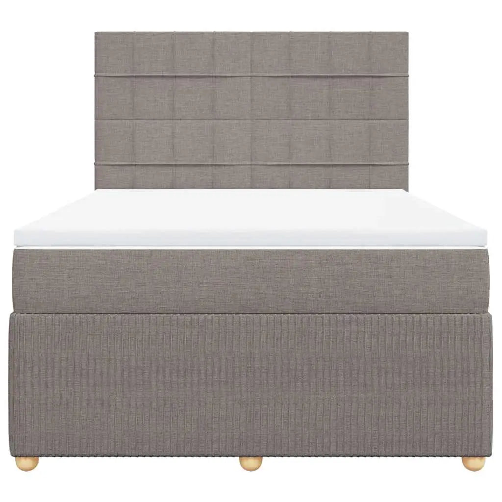 Sommier à lattes de lit avec matelas Taupe 140x190 cm Tissu - XIOS