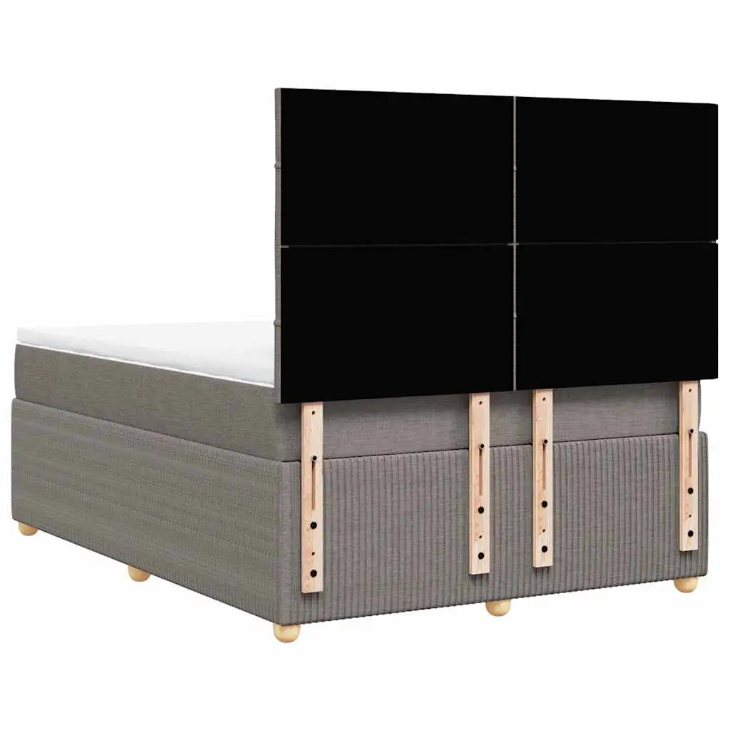 Sommier à lattes de lit avec matelas Taupe 140x190 cm Tissu - XIOS