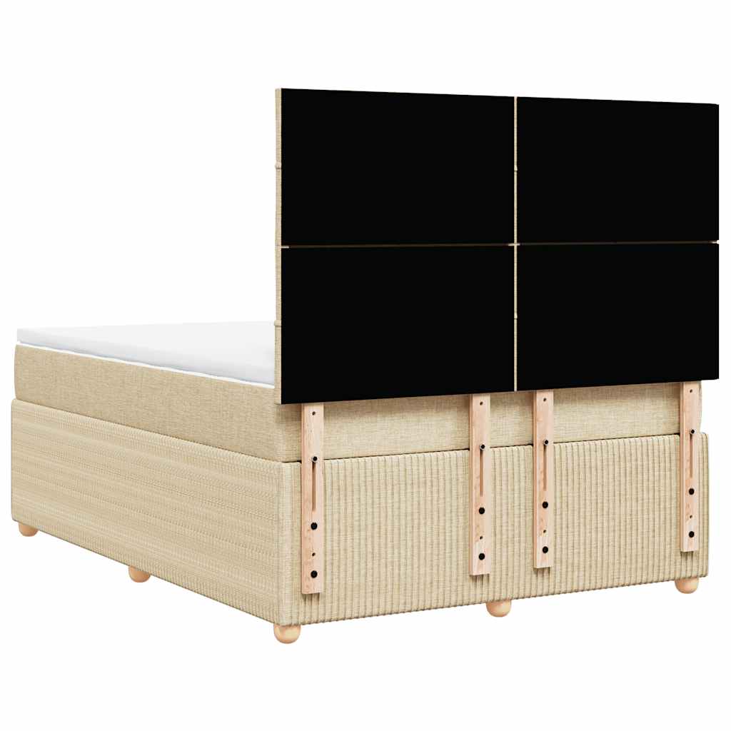 Sommier à lattes de lit avec matelas Crème 140x190 cm Tissu - XIOS