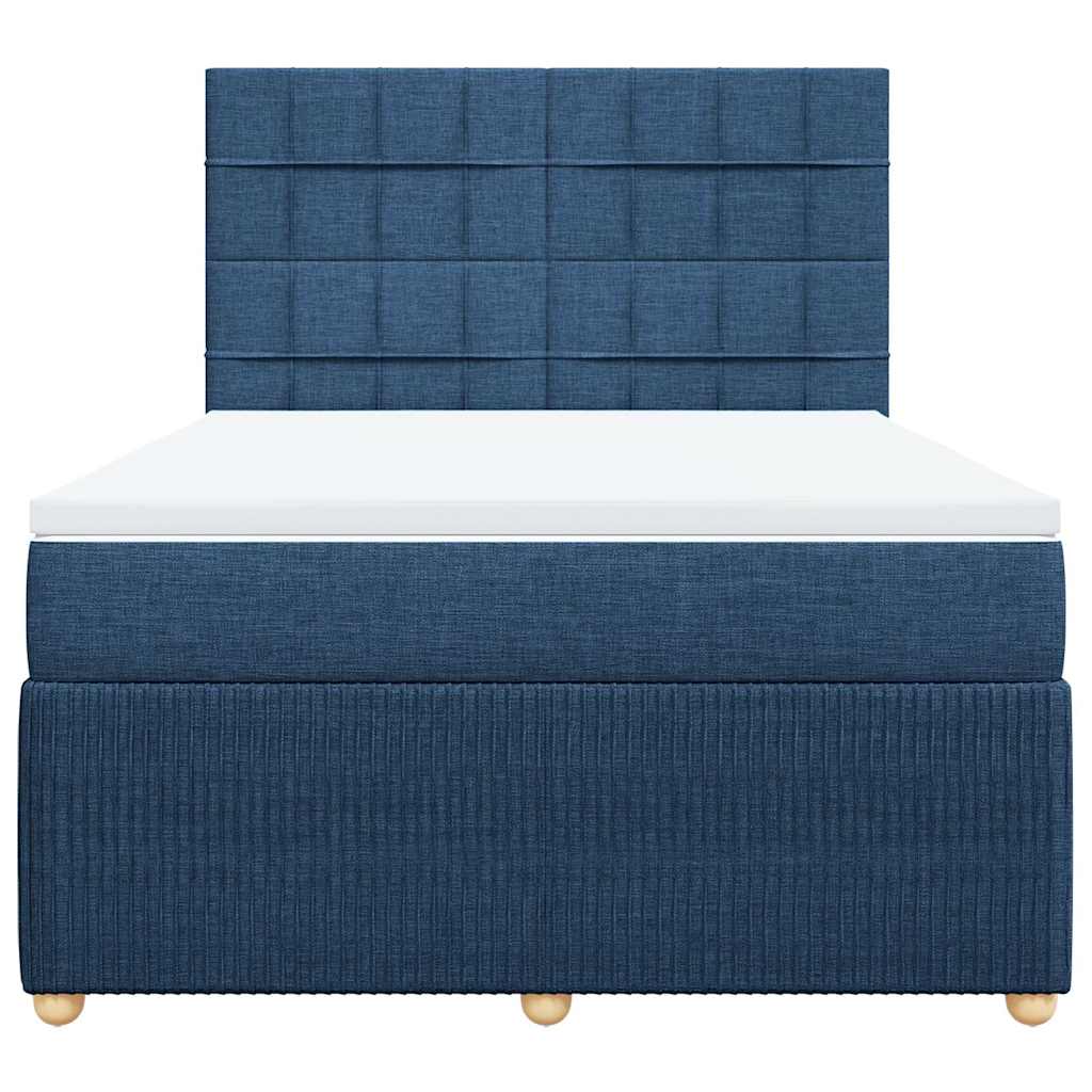 Sommier à lattes de lit avec matelas Bleu 140x190 cm Tissu - XIOS