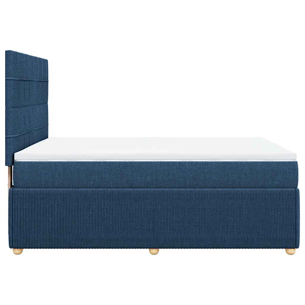 Sommier à lattes de lit avec matelas Bleu 140x190 cm Tissu - XIOS