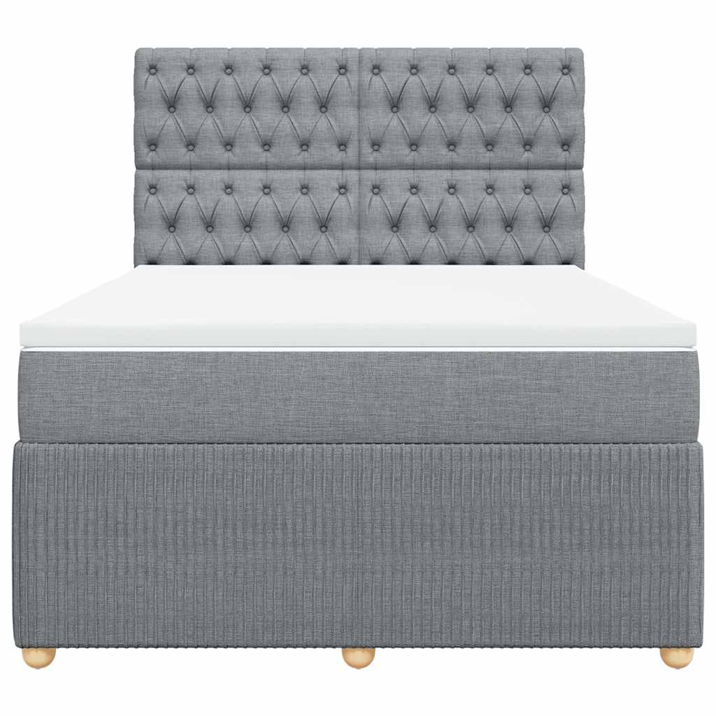 Sommier à lattes de lit avec matelas Gris clair 140x190cm Tissu - XIOS