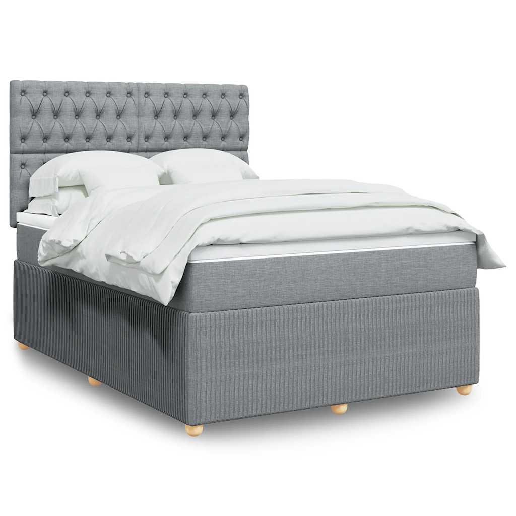 Sommier à lattes de lit avec matelas Gris clair 140x190cm Tissu - XIOS
