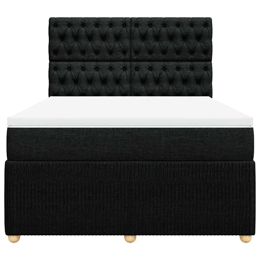 Sommier à lattes de lit avec matelas Noir 140x190 cm Tissu - XIOS
