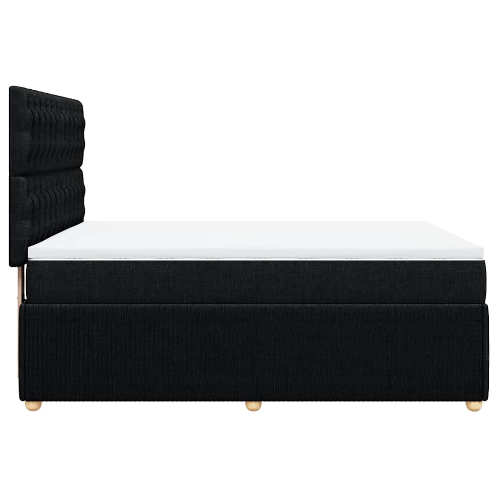 Sommier à lattes de lit avec matelas Noir 140x190 cm Tissu - XIOS