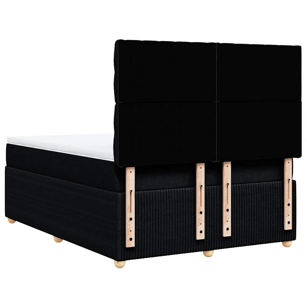 Sommier à lattes de lit avec matelas Noir 140x190 cm Tissu - XIOS